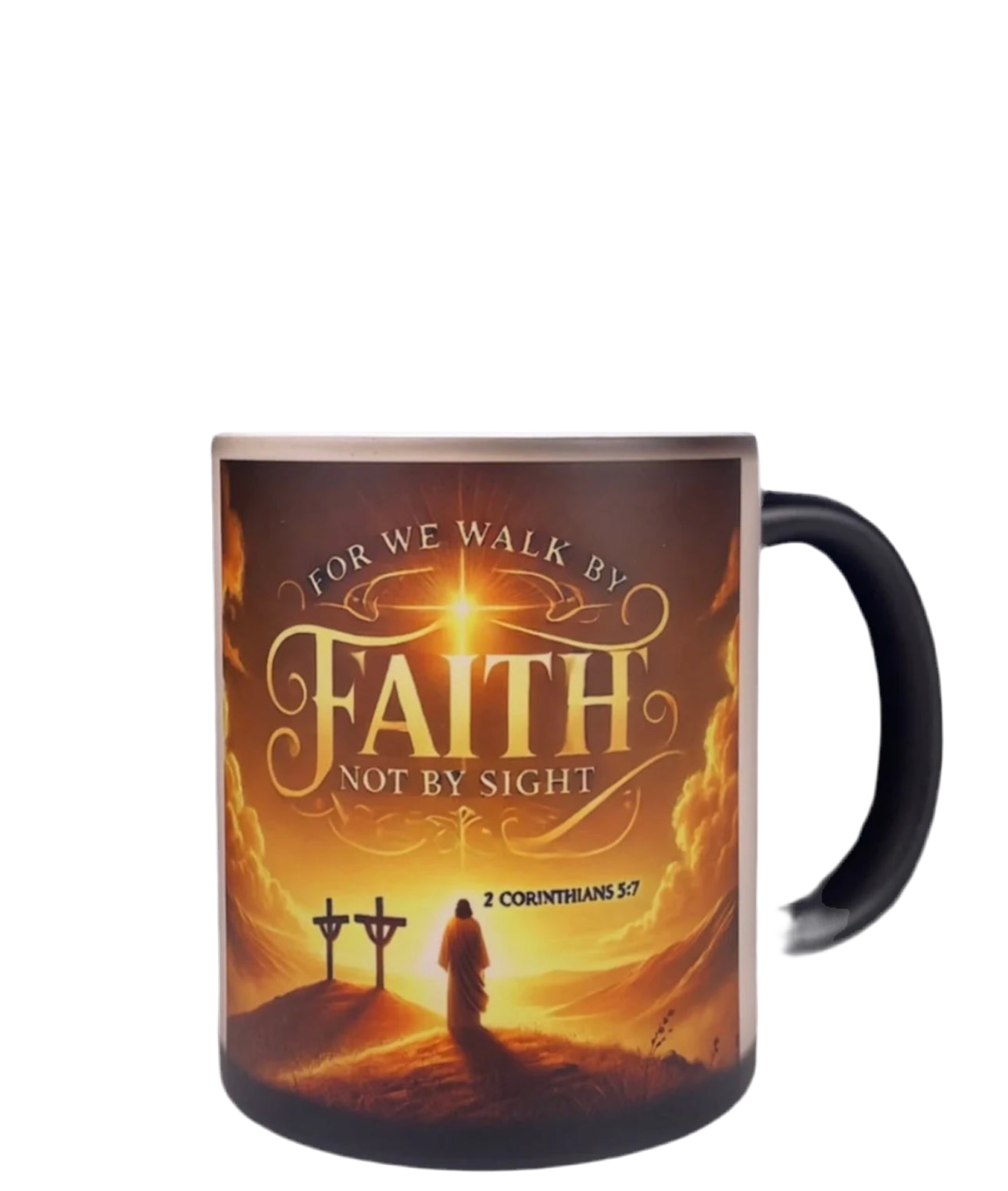 Christian Heat-Reveal Mug – “Faith Appears with Fire